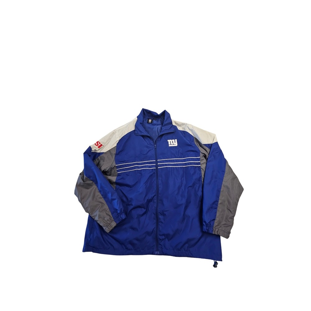 Mens Colorblock Windbreaker Jacket‎ Blue Grey White Full Zip Lightweight XL